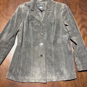 Liz Claiborne Gray Suede Blazer